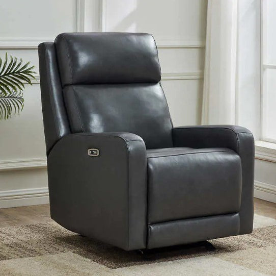 Arnie Leather Power Glider Recliner, Smooth-operating power reclining ...