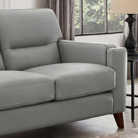 Sorena 2-Piece Leather Sofa and Loveseat Set, Light Gray