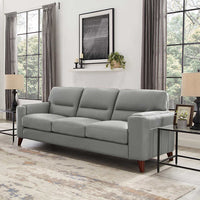 Sorena 2-Piece Leather Sofa and Loveseat Set, Light Gray