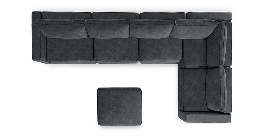 Lovesac - 6 Seats + 8 Sides Corded Velvet & Lovesoft - Charcoal Grey