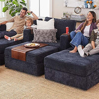 Lovesac - 6 Seats + 8 Sides Corded Velvet & Lovesoft - Charcoal Grey