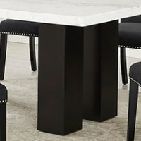 Finland Black - (GENUINE MARBLE) Table & 6-Chairs Genuine Marble Top Table