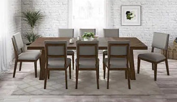 Galena Upholstered 9-Piece Dining Set, Dining Table and 8 Chairs