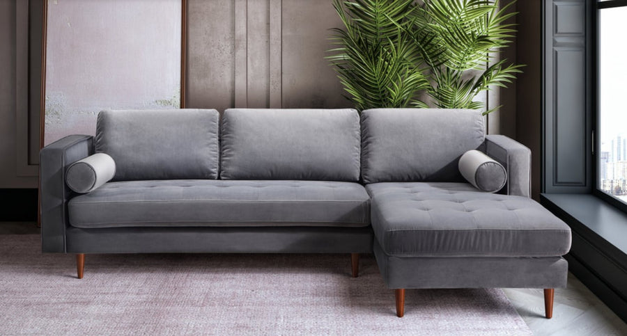 Velvet Roxy Grey Sectional