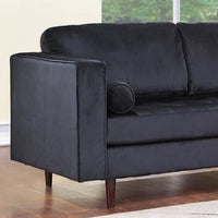 Roxy Black Velvet RAF Sectional, Black