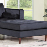 Roxy Black Velvet RAF Sectional, Black