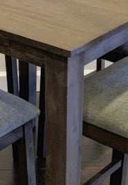 TAHOE-GREY-PUB TABLE & 4 CHAIRS - GREY (3 BOXES), BACK IN STOCK, NEW LOWER PRICE!