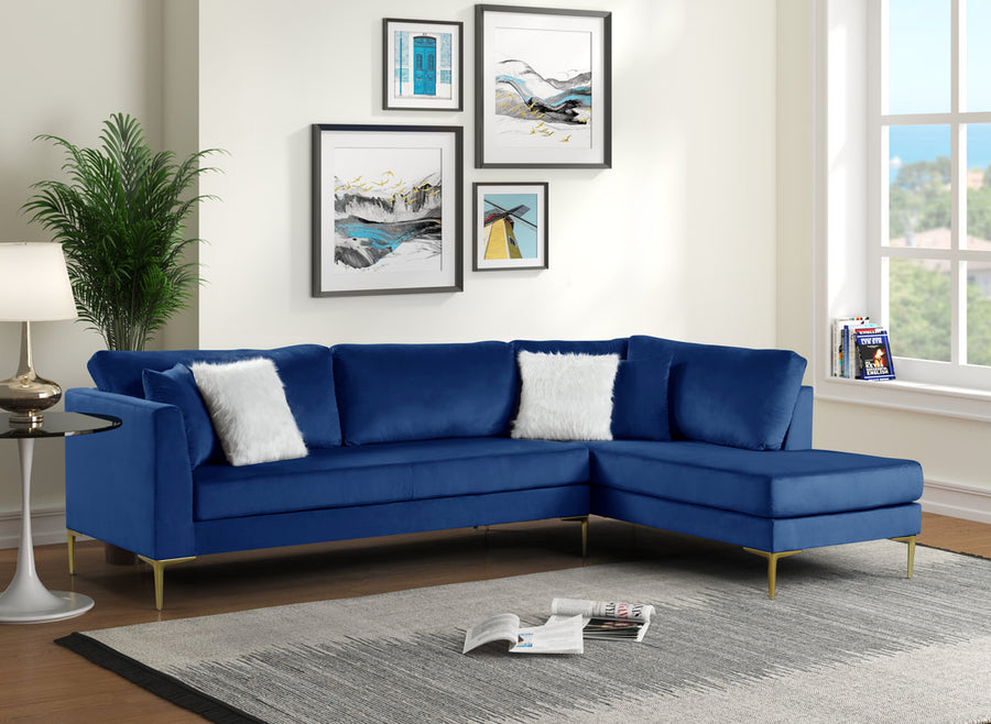 Durable, Living Room Sofa Set, Velvet Color: Blue