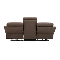 Lawton Fabric Power Reclining Sofa with Power Headrests, Brown