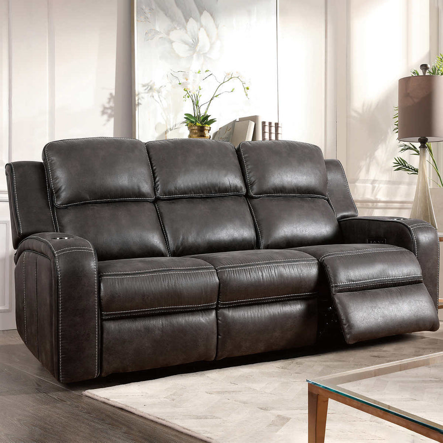 Matteus Fabric Power Reclining Sofa with Drop Down Table