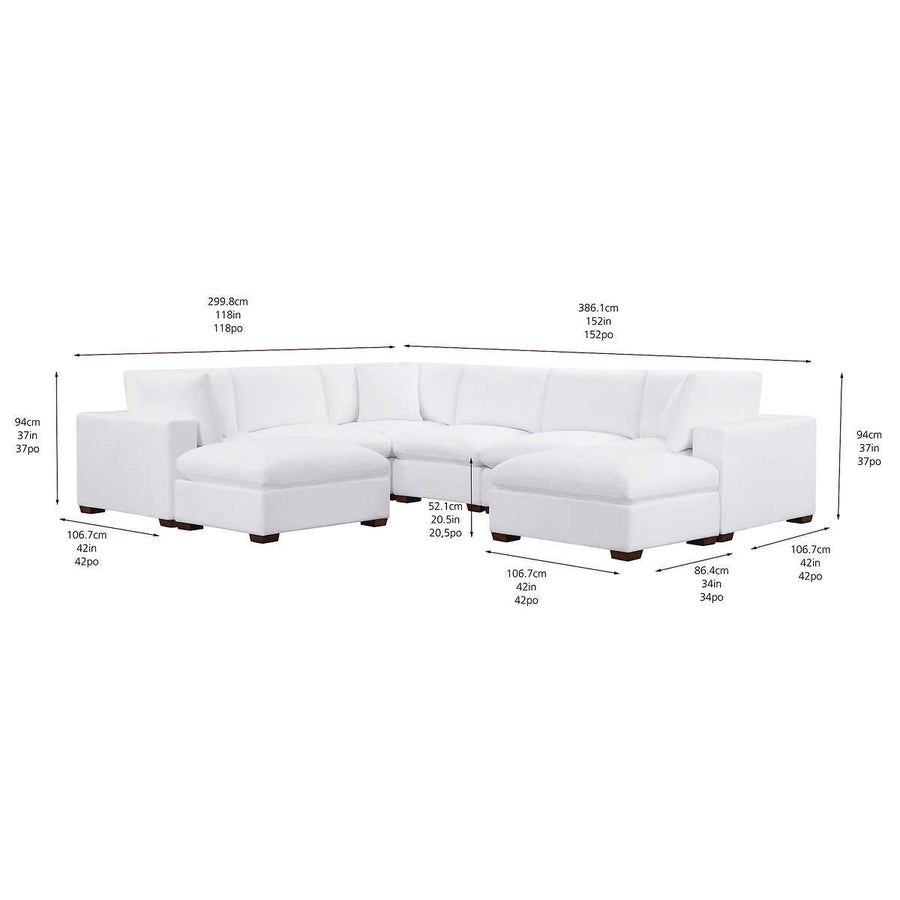 Thomasville Lowell 8-piece Fabric Modular Sectional, White