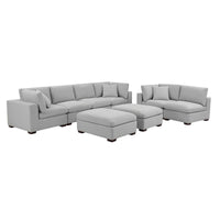 Thomasville Lowell 8-piece Fabric Modular Sectional, Gray **RE-STOCK ALERT**