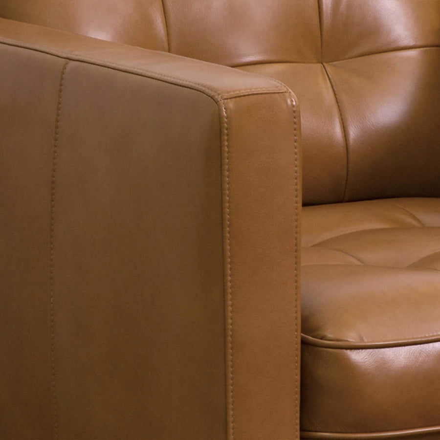 Harstine Leather Sofa, Brown