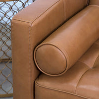 Harstine Leather Sofa, Brown