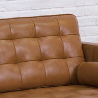 Harstine Leather Sofa, Brown